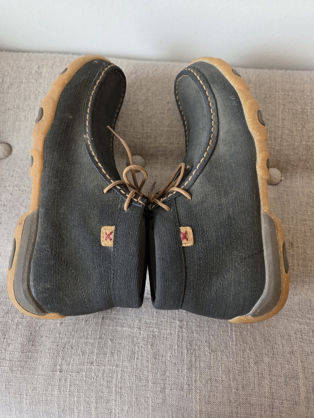 Twisted X Womens Chukka Driving Mocs, 9.5 Charcoal/Brown Water Resistant Leather - Picture 6 of 10